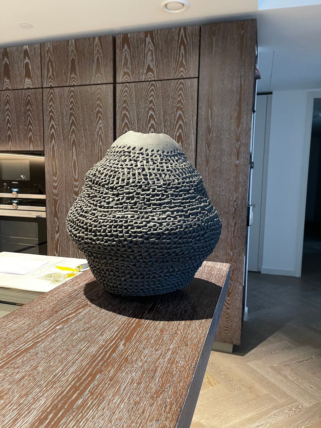 4.Black Grogged, Kiln Fired, Hand coiled ceramic