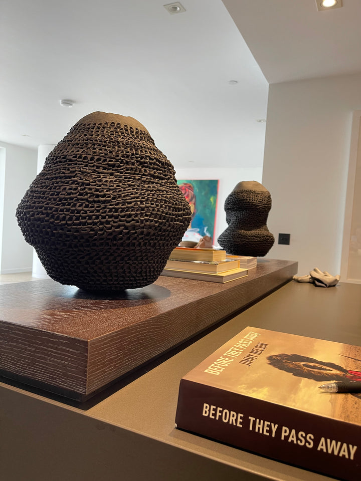 4.Black Grogged, Kiln Fired, Hand coiled ceramic
